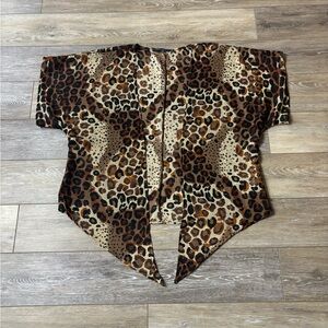 Elena Solano Kimono Sz 2X Animal Print Cheetah Semi Sheer Shrug Mobwife Vacation